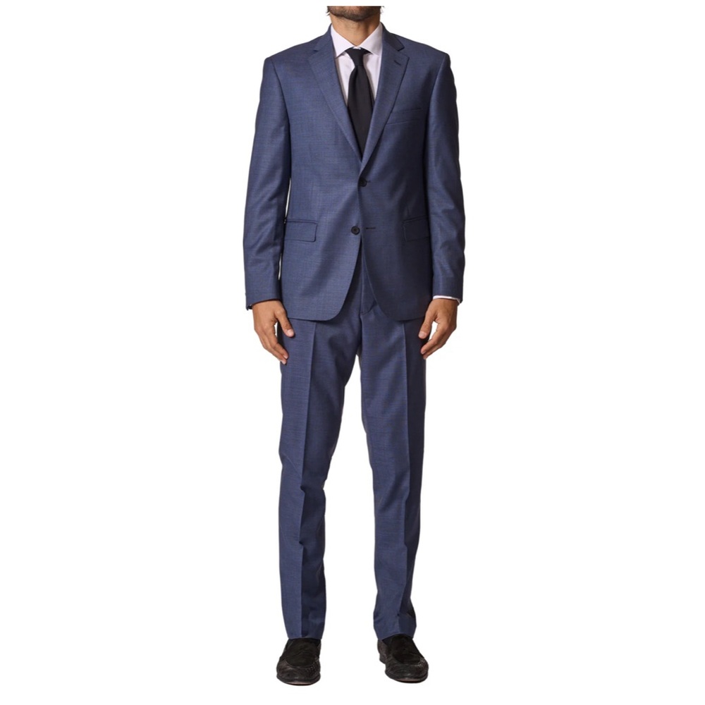 JB Britches Torino Wool Stretch Suit Blue Wool Sz 38R (Pants) 48R (Jacket)